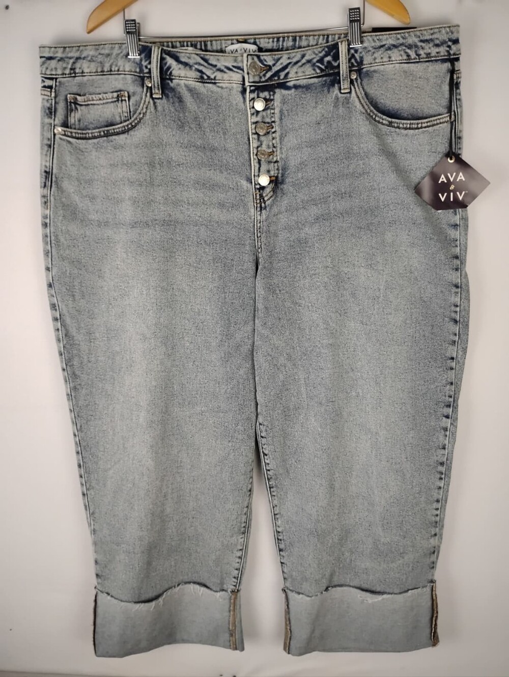 Ava & Viv Light Blue High-Rise Straight Leg Jeans - Picture 4 of 11
